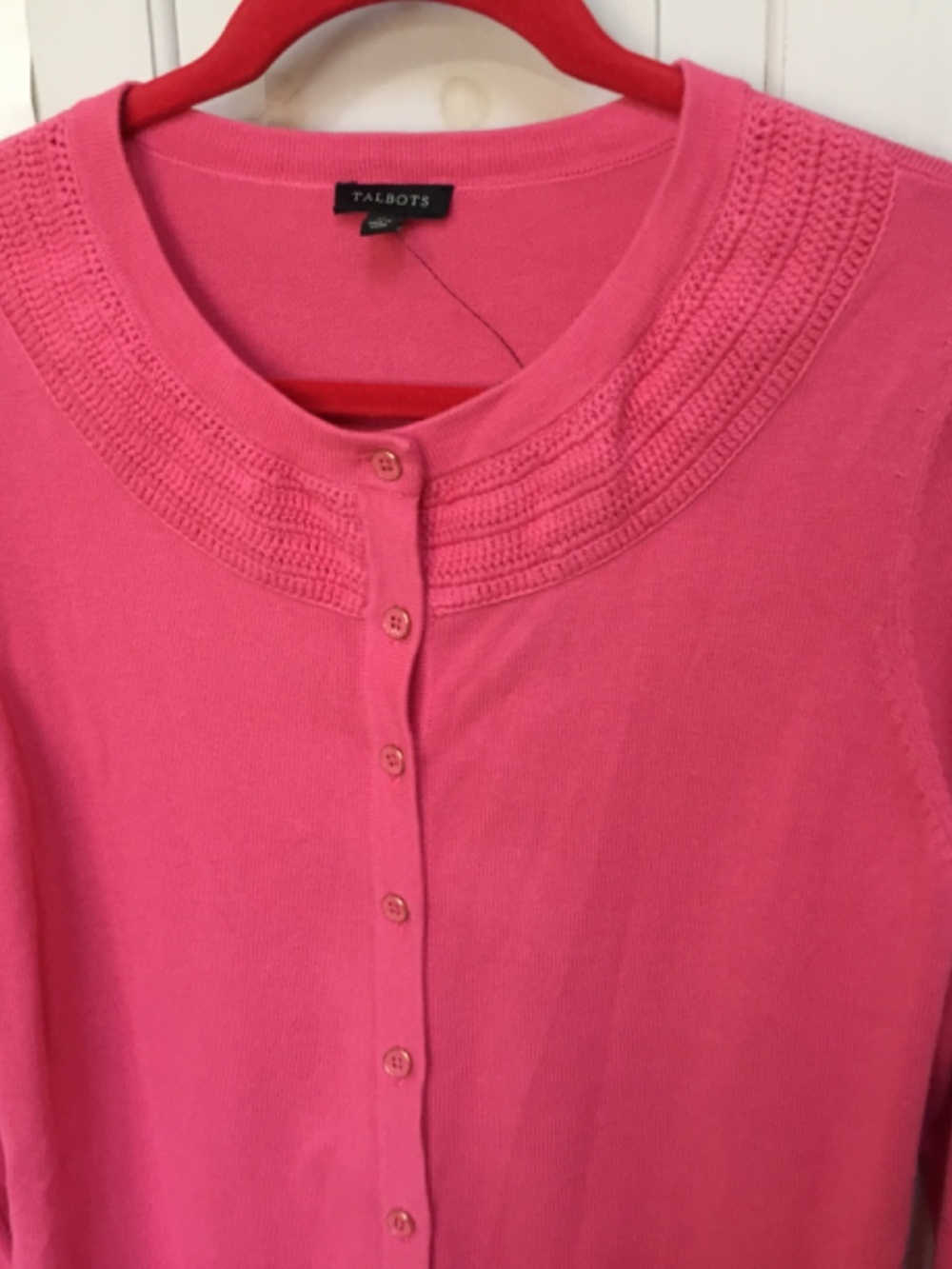 Talbots Pink Button-Up Knit Cardigan - Picture 10 of 15